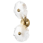 Бра с ветвистыми бронзовыми элементами и стеклянными рифлеными дисками Textured Glass Bra варинант исполнения - 1 | Loft Concept в Тюмени