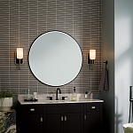  Бра с прямоугольным черным основанием и белым матовым цилиндрическим плафоном Kichler варинант исполнения - 6 | Loft Concept в Тюмени