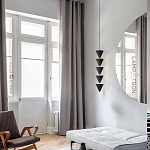 Подвесной светильник светодиодный в виде ряда черных металлических конусов  Herringbone варинант исполнения - 6 | Loft Concept в Тюмени