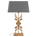 Настольная лампа на ажурном чугунном основании с серым абажуром Openwork Lamp варинант исполнения - 1 | Loft Concept в Тюмени