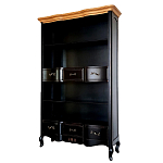 Стеллаж книжный из массива березы черного цвета с состаренным эффектом Vintage варинант исполнения - 1 | Loft Concept в Тюмени