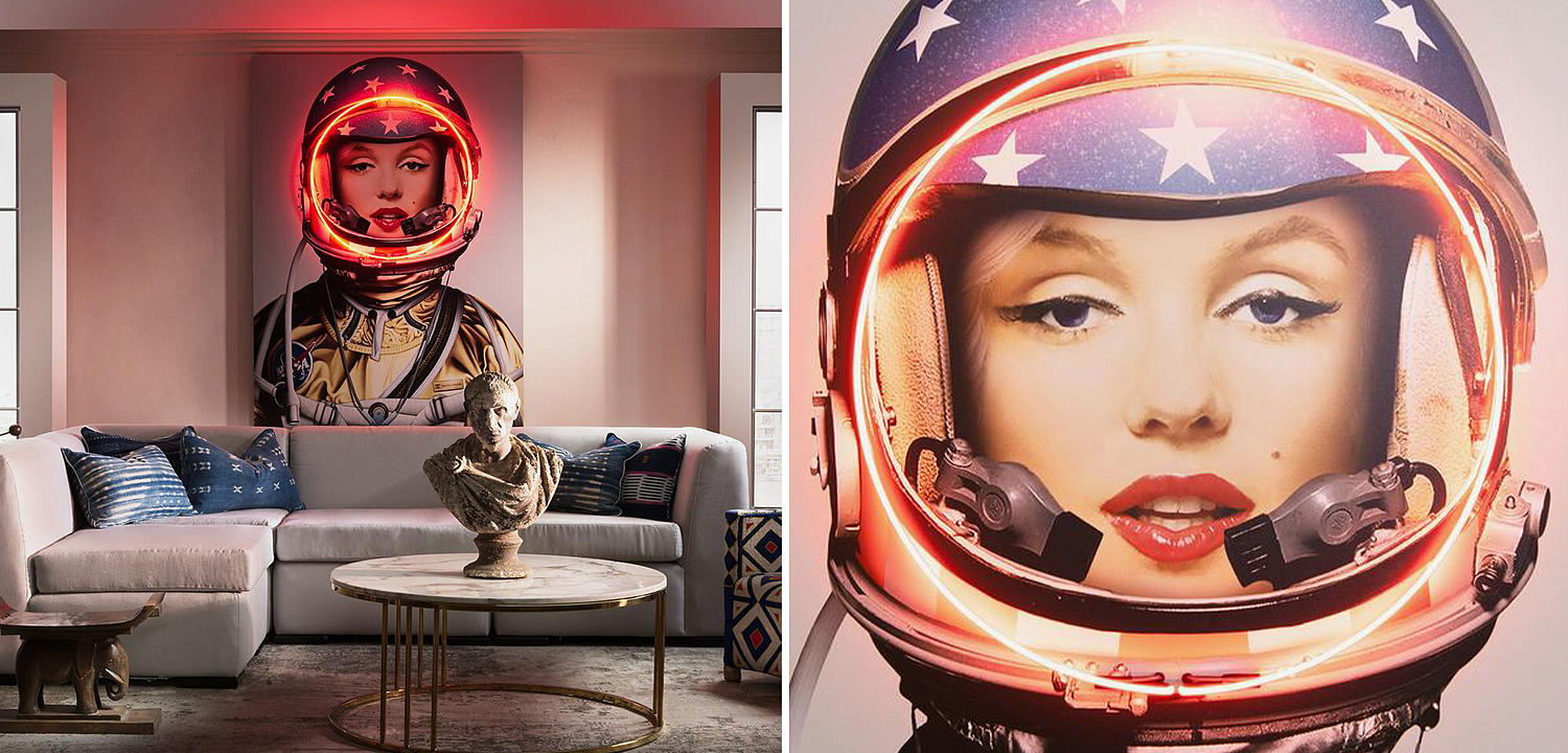 Неоновый постер Мерлин Монро в Скафандре Space Girl Marilyn Неоновый постер Мерлин Монро в Скафандре Space Girl Marilyn - Loft-Concept в Тюмени