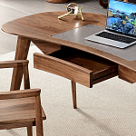 Стол рабочий округлой формы с ящиком  Working Moonnut Table варинант исполнения - 5 | Loft Concept в Тюмени