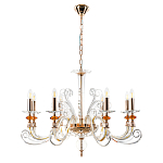 Люстра с 8-ю лампочками и изогнутыми прозрачными элементами из стекла Twisted Glass Candles Chandelier варинант исполнения - 2 | Loft Concept в Тюмени