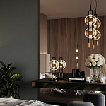 Настольная лампа с черным основанием и золотистым декором Bruno варинант исполнения - 5 | Loft Concept в Тюмени