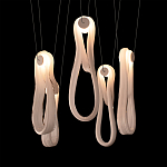 Подвесной светильник белого цвета с 6-ю изогнутыми плафонами Flow Loop варинант исполнения - 6 | Loft Concept в Тюмени