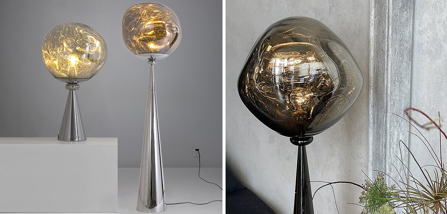 Торшер Kaine Glass Metal Floor Lamp Торшер Kaine Glass Metal Floor Lamp - Loft-Concept в Тюмени