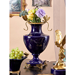 Ваза темно-синего цвета из фарфора с бронзовыми стрекозами Eden Garden porcelain and bronze варинант исполнения - 6 | Loft Concept в Тюмени