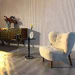 Дизайнерский журнальный стол с основанием в виде черных мраморных бусин Mybimus варинант исполнения - 2 | Loft Concept в Тюмени