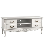 ТВ-тумба белая из массива бука с 4-мя ящиками и 2-мя полками White Provence варинант исполнения - 2 | Loft Concept в Тюмени