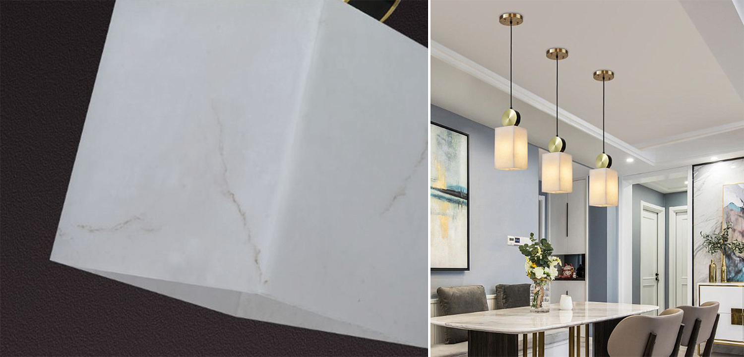 Подвесной светильник с прямоугольным мраморным плафоном Rectangular Marble Shade Подвесной светильник с прямоугольным мраморным плафоном Rectangular Marble Shade - Loft-Concept в Тюмени