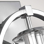 Бра цвета хром с круглой рамой и цилиндрическим прозрачным стеклянным плафоном на прямоугольном основании Feiss варинант исполнения - 2 | Loft Concept в Тюмени