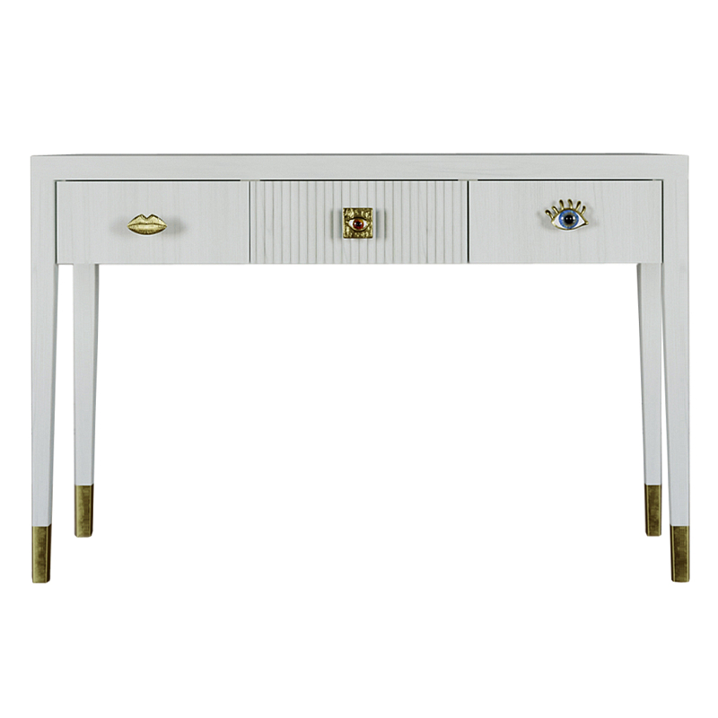 Дизайнерский Письменный стол Elsa Dreams White с тремя ящиками Белый в Тюмени | Loft Concept 