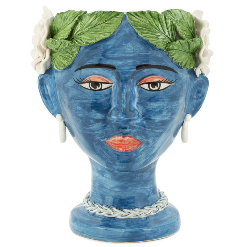 Ваза VASE HEAD SELVA COLOR dark blue Синий Зеленый Ваза VASE HEAD SELVA COLOR dark blue Синий Зеленый в Тюмени | Loft Concept