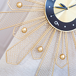 Часы настенные из металла в виде солнца с чёрным циферблатом Mirror Tower Clock варинант исполнения - 3 | Loft Concept в Тюмени