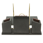 Настольный письменный набор из лемезита и змеевика с часами Royal Accessory варинант исполнения - 5 | Loft Concept в Тюмени