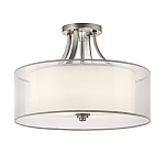 Потолочный светильник с двойным цилиндрическим плафоном из белого стекла и прозрачной органзы Kichler варинант исполнения - 12 | Loft Concept в Тюмени