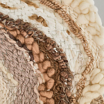 Овальный Современный Гобелен Абстракция в бежевых тонах Shallow варинант исполнения - 6 | Loft Concept в Тюмени