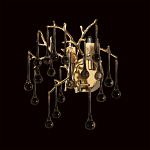 Бра в форме ветвей деревьев золотого цвета с прозрачными подвесками-каплями Droplet Bra варинант исполнения - 2 | Loft Concept в Тюмени