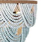 Круглый потолочный светильник с подвесками из круглых деревянных бусин Ombre Wooden Beads Blue Ceiling Lamp варинант исполнения - 1 | Loft Concept в Тюмени