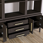 Модульный стеллаж Primo из трех составных элементов Темный орех варинант исполнения - 5 | Loft Concept в Тюмени