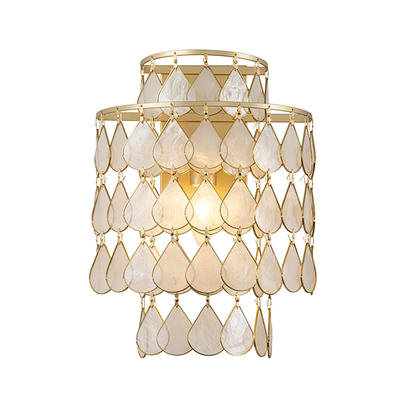 Бра с декором из натуральной морской ракушки Iridescent Light Перламутровый Золотой в Тюмени | Loft Concept 