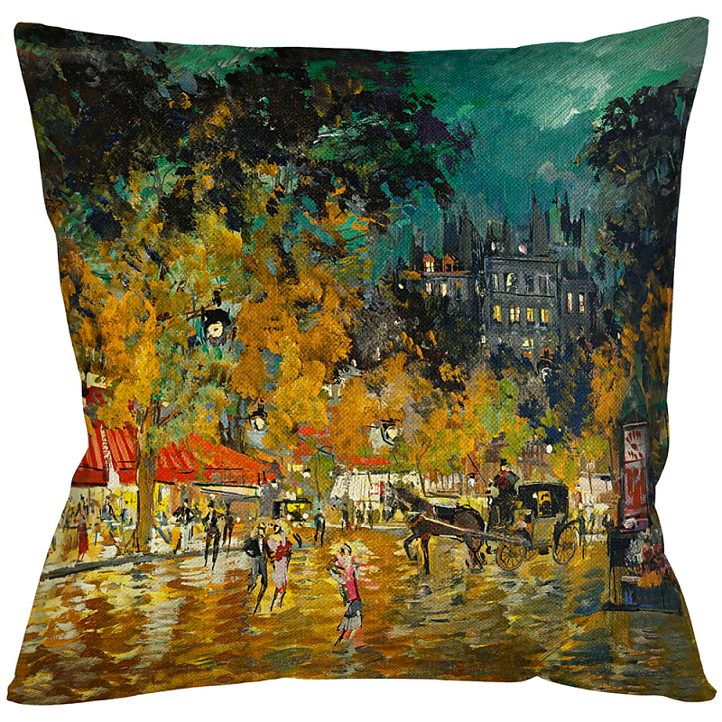 Подушка декоративная Париж Impressionism in Art Мульти Бежевый Подушка декоративная Париж Impressionism in Art Мульти Бежевый в Тюмени | Loft Concept