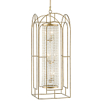 Люстра золотая с внутренним цилиндром из хрустальных бусин Romantic Lantern варинант исполнения - 2 | Loft Concept в Тюмени