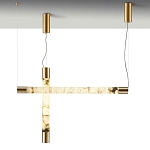 Подвесной светильник с цилиндрическим плафоном из алебастра PEARLS Suspension варинант исполнения - 3 | Loft Concept в Тюмени