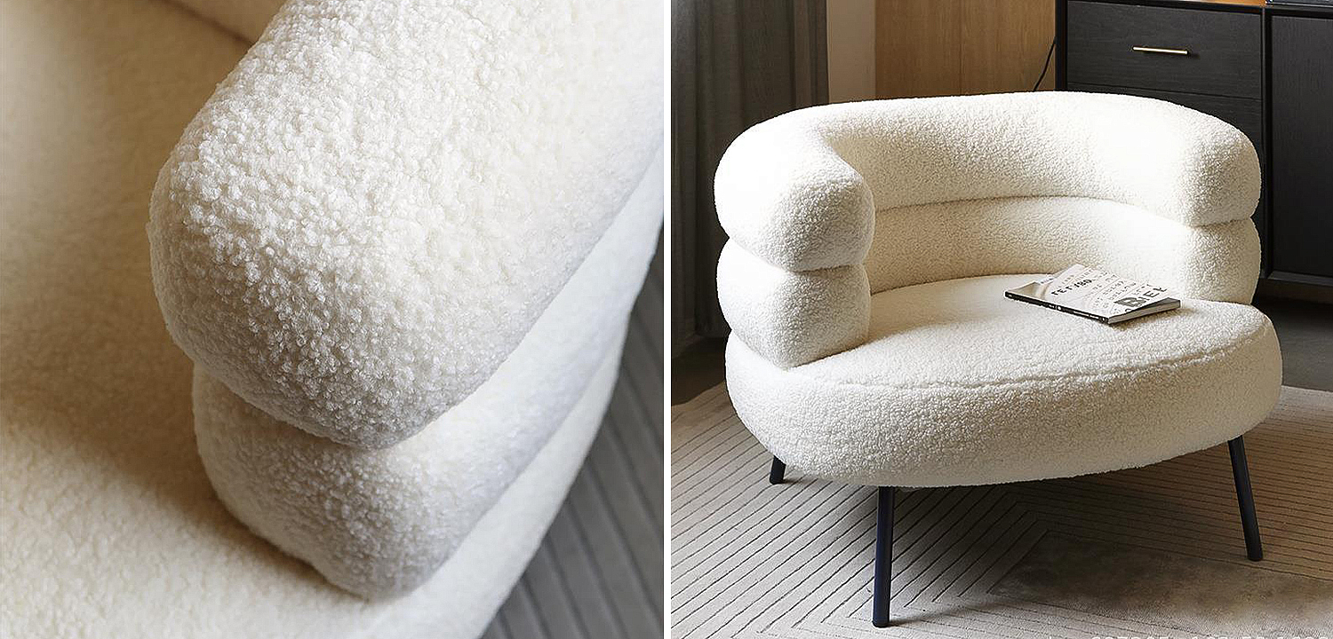 Кресло Boyle White Boucle Armchair Кресло Boyle White Boucle Armchair - Loft-Concept в Тюмени