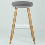 Барный стул на ножках из натурального дерева Boras Grey варинант исполнения - 3 | Loft Concept в Тюмени