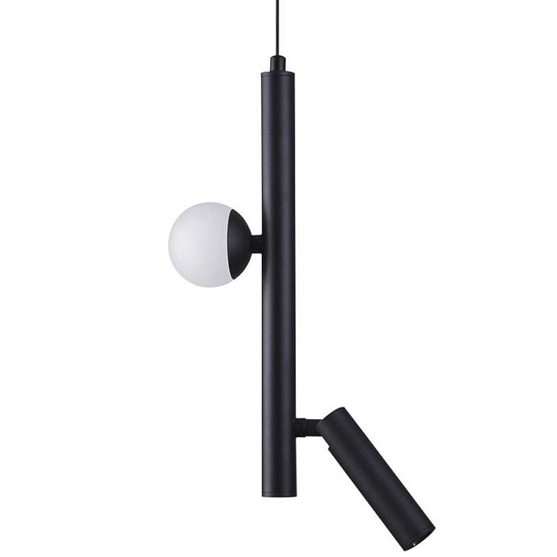 Подвесной светодиодный светильник Longo Hanging Lamp Черный Белый Подвесной светодиодный светильник Longo Hanging Lamp Черный Белый в Тюмени | Loft Concept