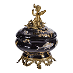 Шкатулка черного цвета с бронзовым ангелом Eden Garden варинант исполнения - 3 | Loft Concept в Тюмени