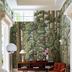 Обои ручная роспись Redwoods Sequoia on Sterling Silver gilded paper варинант исполнения - 1 | Loft Concept в Тюмени