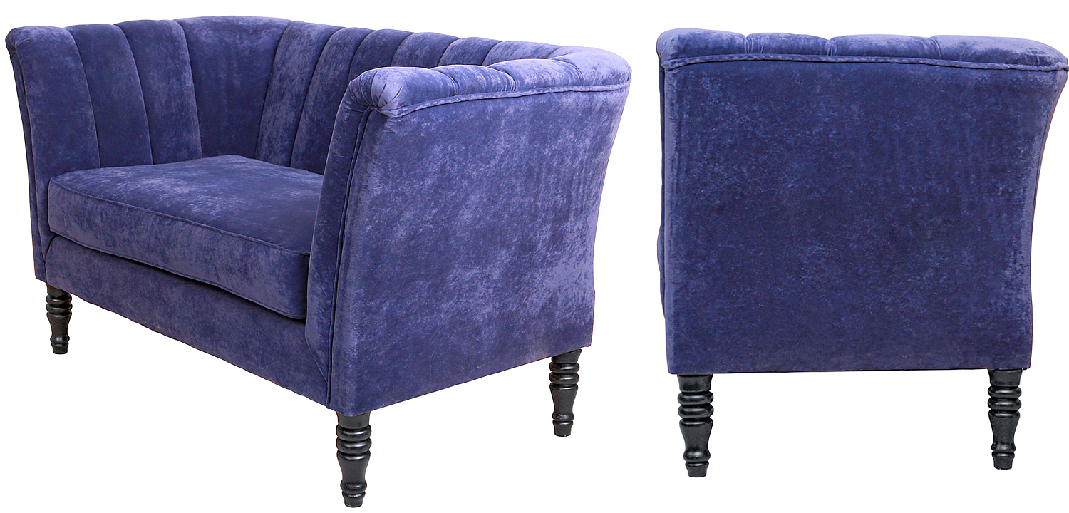 Диван Joffroi Sofa velour blue Диван Joffroi Sofa velour blue - Loft-Concept в Тюмени