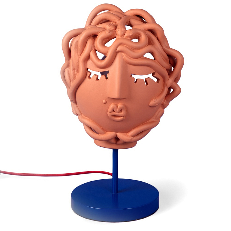 Настольная лампа Seletti Medusa Mask Терракотовый Синий в Тюмени | Loft Concept 