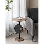 Столик приставной с абстрактным основанием и акцентом в виде золотистого диска Heavenly Space варинант исполнения - 7 | Loft Concept в Тюмени