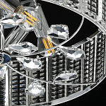 Люстра круглая на цепи цвета хром с прозрачными рельефными хрустальными пластинами Textured Glass Chandelier варинант исполнения - 7 | Loft Concept в Тюмени