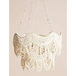 Двухъярусная круглая люстра волнистой формы украшенная белыми бусами Azure Beads Chandelier варинант исполнения - 1 | Loft Concept в Тюмени