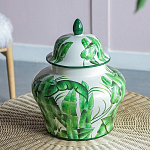 Ваза с зелёными листьями и крышкой Vase Green Leaves варинант исполнения - 6 | Loft Concept в Тюмени