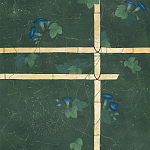Обои ручная роспись Morning Glory Original colourway on Edo Green painted Xuan paper варинант исполнения - 2 | Loft Concept в Тюмени