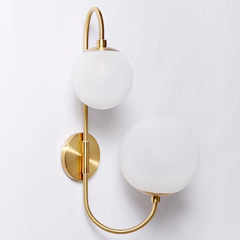 Бра Gooseneck Pelle wall Lamp Золотой Белый Бра Gooseneck Pelle wall Lamp Золотой Белый в Тюмени | Loft Concept
