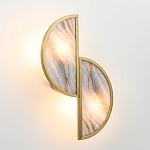 Бра с двумя полукруглыми плафонами из искусственного алебастра в бронзовой оправе Marbella варинант исполнения - 8 | Loft Concept в Тюмени