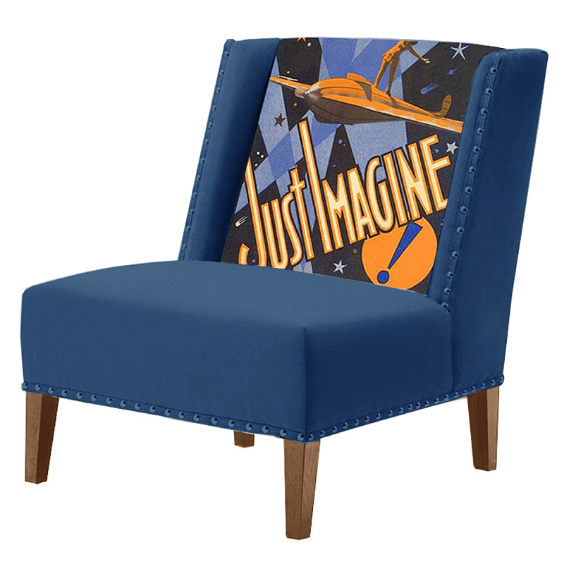 FUN Armchair Just Imagine Dark blue Дизайнерское кресло с цветным принтом Сапфирово-синий FUN Armchair Just Imagine Dark blue Дизайнерское кресло с цветным принтом Сапфирово-синий в Тюмени | Loft Concept