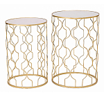 Набор из двух столов из металла Brass Symphony Geometry варинант исполнения - 1 | Loft Concept в Тюмени