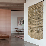 Панно на стену плетеное Макраме бежевый цвет  варинант исполнения - 4 | Loft Concept в Тюмени