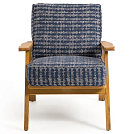 Кресло с каркасом из массива дуба Deniaud Oak Blue Print  Armchair варинант исполнения - 2 | Loft Concept в Тюмени