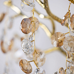 Бра золотого цвета с ветвями и прозрачными хрустальнымих подвесками Droplet Chandelier варинант исполнения - 4 | Loft Concept в Тюмени