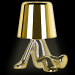 Настольная лампа фигурная золотого цвета с гладким абажуром Высота 17 см Sophia варинант исполнения - 3 | Loft Concept в Тюмени