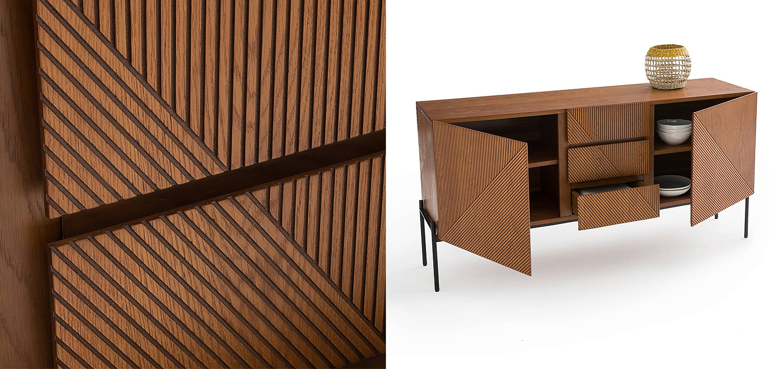 Комод с геометрическим рисунком Anders Chest of drawers с 3-мя ящиками и 2-мя дверцами Комод с геометрическим рисунком Anders Chest of drawers с 3-мя ящиками и 2-мя дверцами - Loft-Concept в Тюмени